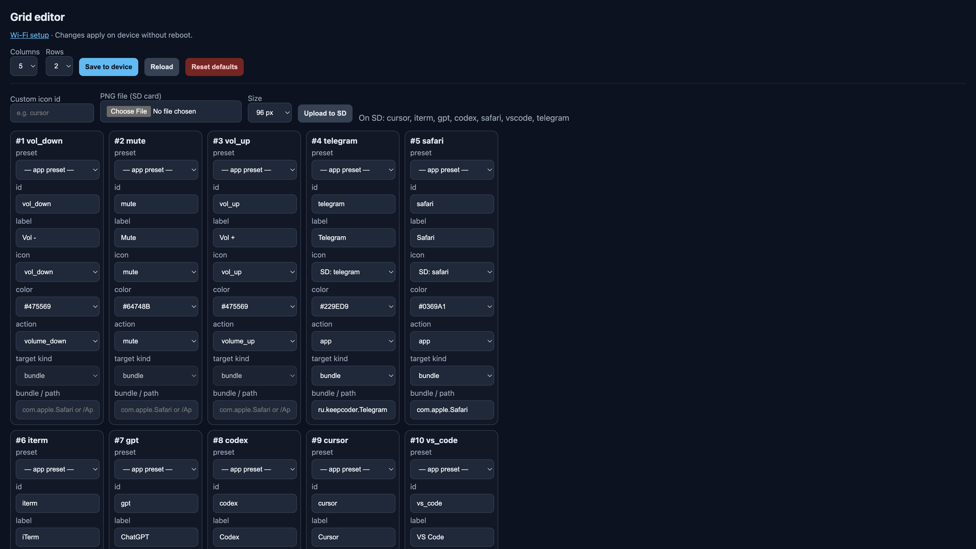 Grid editor
